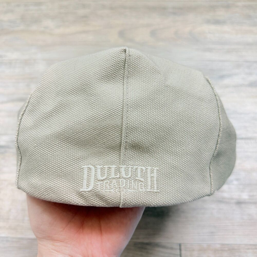 Duluth Trading Men’s Cotton Ripstop Driver Cap Beige Flat Cap Newsboy Cabby - Picture 4 of 9